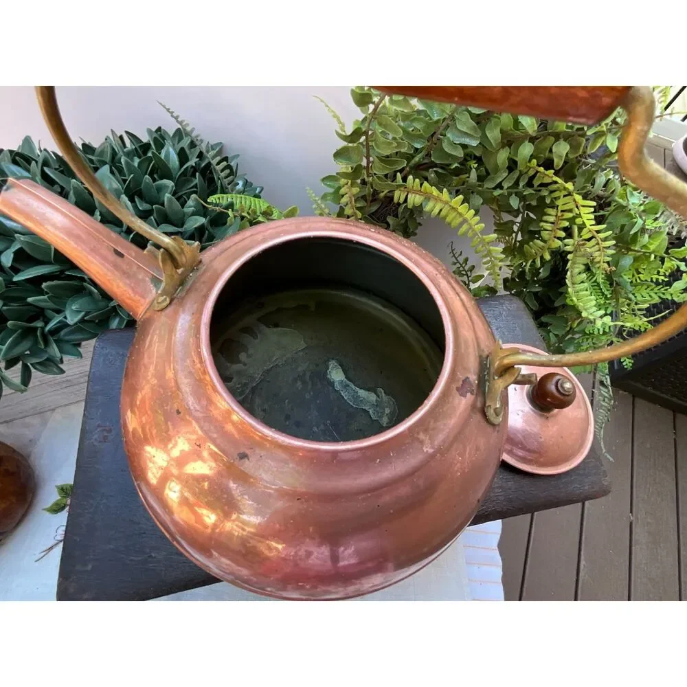 Copper tea pot antique copper tea kettle beautiful vintage pot